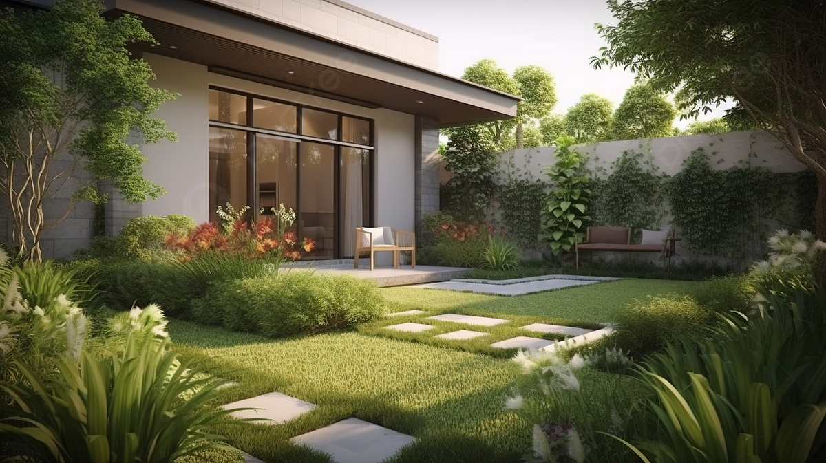 pngtree landscape design for villa 3d picture image 2752673